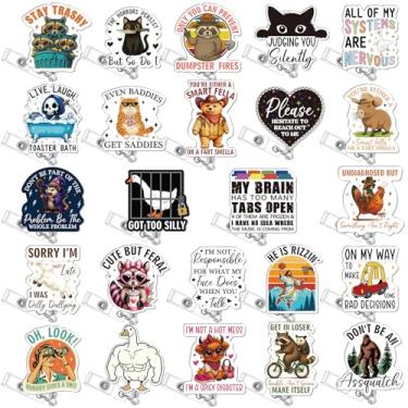 Imagem de Feifeiya 24 peças Engraçado Carretel de Crachá Enfermeira Bonito Retrátil Nome Clipe de Identidade Suporte de Crachá para Médico Assistente Estudante Estudante Acessórios de Trabalho Presentes em