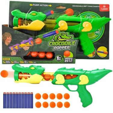 Imagem de Lançador Infantil Dardos Bolinhas Brinquedo Divertido Crocodile Popper