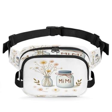 Imagem de Pochete Art Flowers rosa para mulheres e homens com alça ajustável bolsa de cinto bolsa transversal bolsa de peito bolsa tiracolo bolsa tiracolo, Cor 20