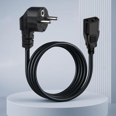 Imagem de Cabo de alimentação Euro Plug IEC C13 (1,5 m) - Cabo de alimentação IEC Plugue de contato protetor tipo F, cabo de alimentação resistente para impressoras, monitores, TVs, pequenos eletrodomésticos