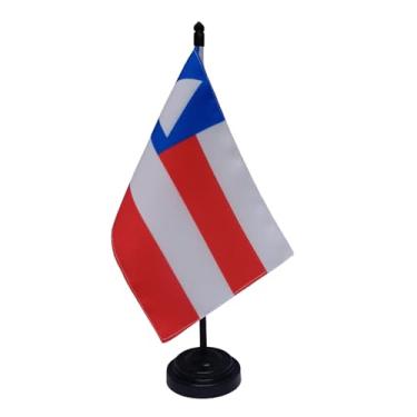 Imagem de Bandeira de Mesa Bahia, Decorativa, Dupla Face, Multicolorido, 19x13cm, Altura Total 26cm, Escritório e Eventos, Tecido Oxford, Base e Haste Plástico Preto