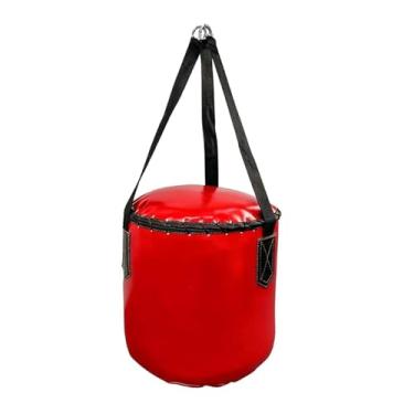 Imagem de KiBcsLic Saco de boxe suspenso, saco de pancada em PU, equipamento de treino desportivo multifuncional para artes marciais, fitness e kickboxing, para adultos, Vermelho