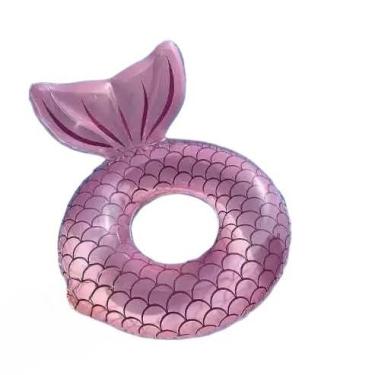 Imagem de Boia Inflável Estrela-do-Mar PVC Reforçado 70cm 90cm 120cm para Crianças e Adultos | Boia de Natação Piscina Praia(Rosa Sereia-110#)