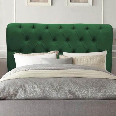 Imagem de Cabeceira Estofada Cama Box Queen 160cm París Suede Verde- Mabe Magazine