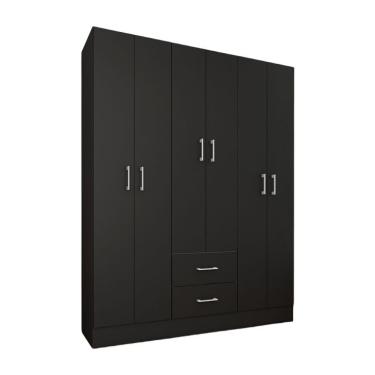 Imagem de Guarda-Roupa Casal Jamaica 6 Portas 2 Gavetas Preto