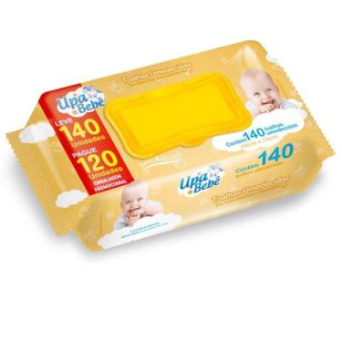 Imagem de Lenço Umedecido Sem Alcool Upa Bebê com 140 Unidades