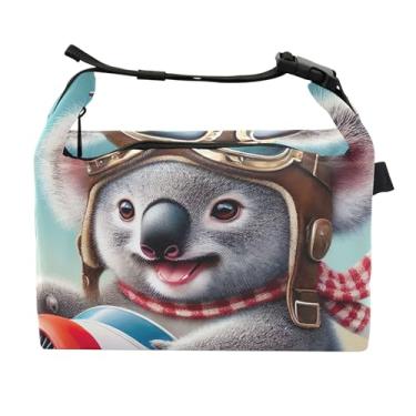 Imagem de TSENQUE Lancheira de animais coala vintage personalizada para mulheres, lancheira floral para trabalho, bolsa térmica de alimentos portátil para trabalho