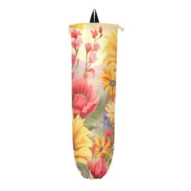 Imagem de Suporte para sacola de compras com gancho, parede de dispensador de sacolas de supermercado, organizador de sacolas plásticas de cozinha