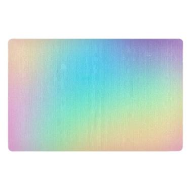 Imagem de GAIGEO Tapete de piso macio prismático gradiente arco-íris para ambientes externos, antiderrapante, entrada externa, tapete de porta interna, 81 x 50 cm, entrada interna
