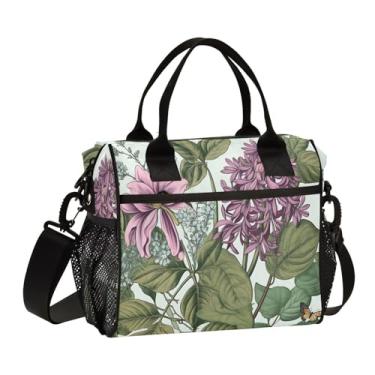 Imagem de GAIGEO Tubo de agulha vintage borboleta pequenas bolsas térmicas isoladas, lancheira feminina isolada, lancheira escolar, P