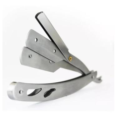 Imagem de Navalhas em Aço Inox Para Barbearia Profissional Navalhete Barbeiro(Prata)