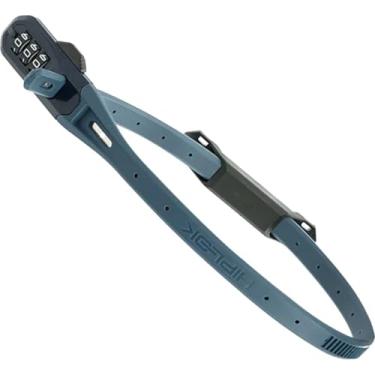 Imagem de Hiplok Z LOK Combo Cadeado de bicicleta/trava de capacete de motocicleta - azul. Código de 3 dígitos. Núcleo de aço e comprimento de bloqueio de 45 cm. Suporte opcional