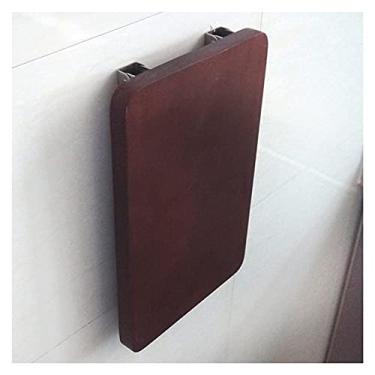 Imagem de Mesa de parede dobrável de madeira montada na parede, mesa de jantar dobrável para escritório/lavanderia/economia de espaço na cozinha (marrom 50 x 30 cm)