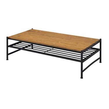 Imagem de Mesa de centro moderna para sofá, mesa de console, suporte de TV, móveis para casa, escritório, sala de estar (mesa de console de carvalho de 183 cm) (mesa de centro de carvalho e preta)