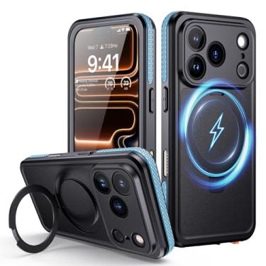 Imagem de Lanhiem Capa magnética à prova d'água para iPhone 17 Pro Max, capa protetora de tela integrada, [apto para MagSafe] Capa subaquática resistente à prova de choque para iPhone 17 Pro Max de 6,9