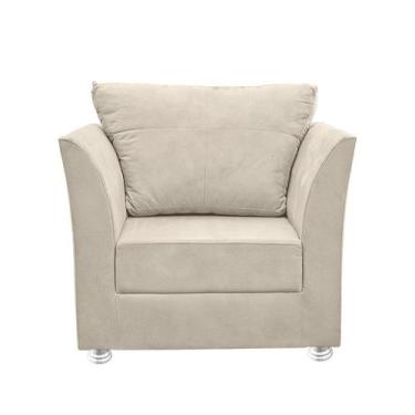 Imagem de Poltrona Lisboa Para Sala, Escritório, Salão ,Quarto Suede Bege-ALTO P