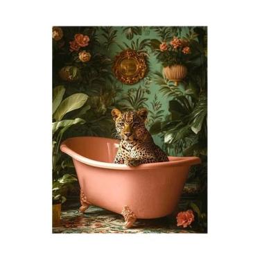 Imagem de Arte Em Tela De Pintura Abstrata De Animais Coloridos: Tigre, Chita, G