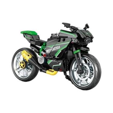 Imagem de Blocos De Montar De Moto Retro, Veículo De Corrida, Brinquedos Para Cr