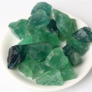 Imagem de Lindo cristal natural pedra da lua azul labradorita espécimes de cristal áspero decoração de casa decoração de pedra de aquário (cor: fluorita verde, tamanho: 35 40 g forma aleatória)