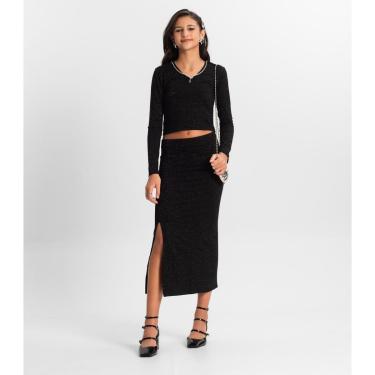 Imagem de Conjunto Juvenil Blusa Com Saia Midi Minty Preto-Feminino