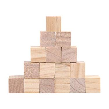 Imagem de Cryfokt Blocos de Madeira Naturais, Cubos de Madeira de Superfície Lisa para Artesanato Diy, Ecológico e Durável, Ideal para Brinquedos Infantis, Decoração de Casa (20mm (20 peças))