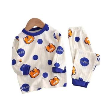 Imagem de Pijamas Infantis De Manga Longa Com Design Fofo, Tecido Leve E Confort