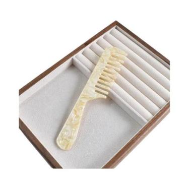 Imagem de Pente De Cabelo Feminino Multicolorido De Acetato Com Cabo Longo E Den