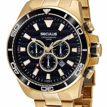 Imagem de Relógio Seculus Masculino Ref: 44076gpsvda2 Cronógrafo Dourado
