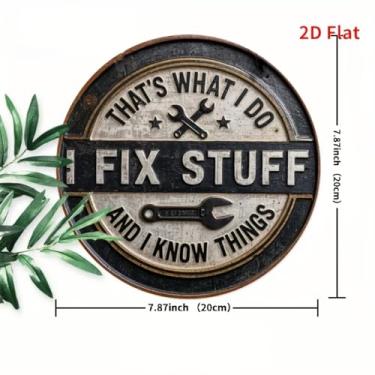 Imagem de Placa de metal de ferro redondo estilo gótico retrô 2D – Decoração de arte de parede perfeita para portas, janelas, quartos, bares, escritórios, garagens e estúdios – Presente ideal para o Dia dos