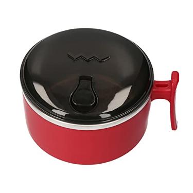 Imagem de Tigela de Sopa Aço Inoxidável Grande Capacidade com Tampa Vantilada e Alça Solida para Almoço Café da Manhã Microondas Lavável na Máquina Lavar Louças