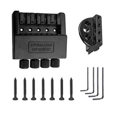 Imagem de Conjunto de Ponte e Captador Traseiro Baixo Elétrico sem Cabeça em Liga Zinco Selim Fixo para 4 Cordas com Chaves Parafusos Fixação