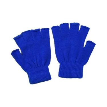 Imagem de Luvas De Trabalho Unissex Pretas De Lã E Algodão Com Dedos Cortados Pa