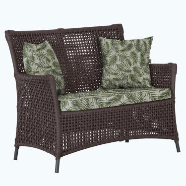 Imagem de 1 Sofá área Externa Igapó Alumínio Preta Corda Náutica E5 Marrom