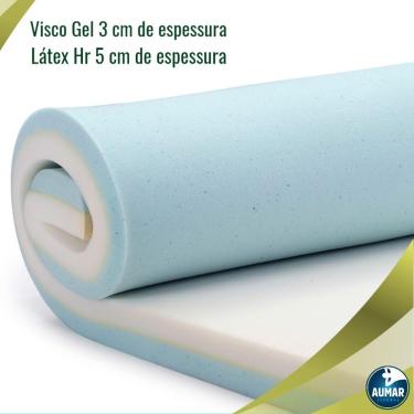 Imagem de Pillow Top Visco Nasa Gel + Látex HR Foam Casal 8cm Aumar