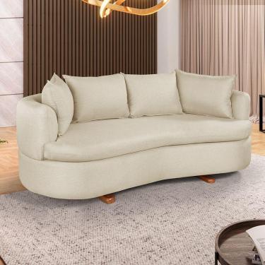 Imagem de Sofa 4 Lugares Linho M-204 2m Living Estofados Martins Linho Creme