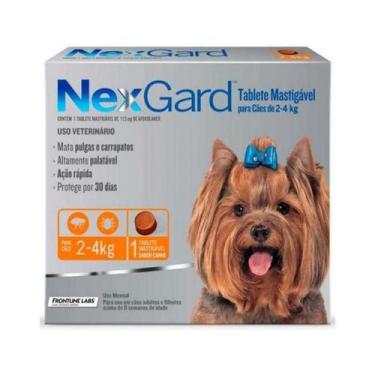 Imagem de NexGard Antipulgas e Carrapatos 68mg para Cães de 2 a 4 Kg Caixa com 1