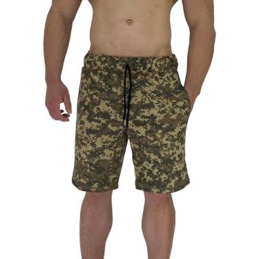 Imagem de Bermuda MXD Conceito Moletom Camuflado Quadricular Militar Masculina-Masculino
