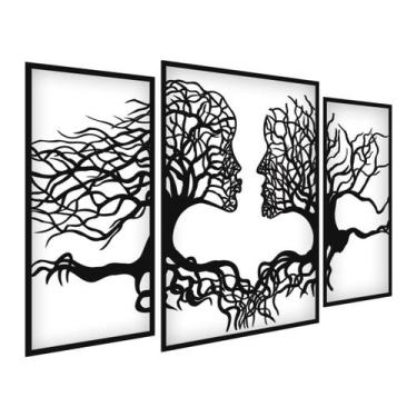 Imagem de Quadros alto relevo trio 33x54cm em mdf decorativo - Decoraset