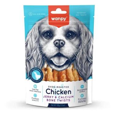 Imagem de Petisco para cachorro Wanpy Twist de Frango no Osso de Cálcio 100g
