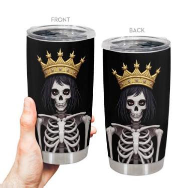 Imagem de Copo Oasisdream de aço inoxidável 600ml com estampa esquelética