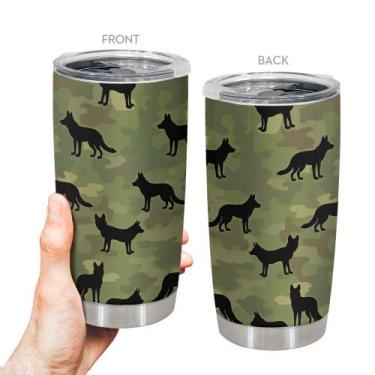 Imagem de Caneca de viagem Oasisdream Tumbler 600 ml com estampa de cachorro