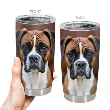 Imagem de Caneca de café Tumbler Oasisdream 600 ml com estampa de cachorro