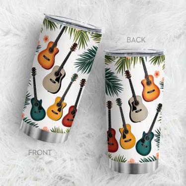 Imagem de Caneca de café Oasisdream Tumbler 600mL com estampa de guitarra