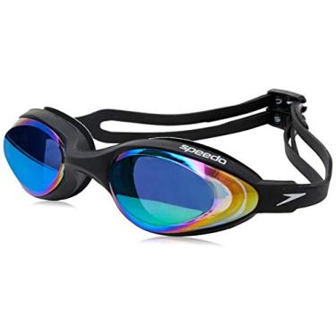 Imagem de Óculos de Natação, Speedo, Hydrovision Mirror, Lentes Espelhadas com Proteção UV e Antifog, Vedação M - Preto Rainbow