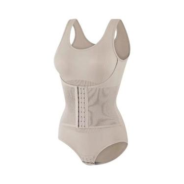 Imagem de Modelador Corporal Feminino Com Zíper E Cinto Para Controle Abdominal 