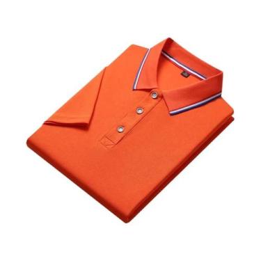 Imagem de Camisa Polo Masculina De Cor Sólida Para Negócios, Manga Curta, T-shir