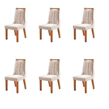 Imagem de 6 Cadeiras Para Mesa De Jantar Estofada - Veneza - Lj Móveis
