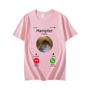 Imagem de Camiseta Unissex Oversized Streetwear Com Estampa De Hamster Meme E Câ