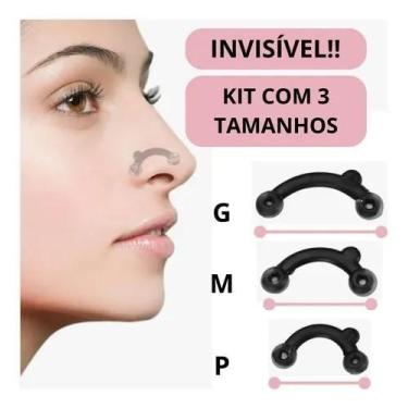 Imagem de Afinador De Nariz E Modelador Nasal Kit 3 Pares Estético Invisível Cor
