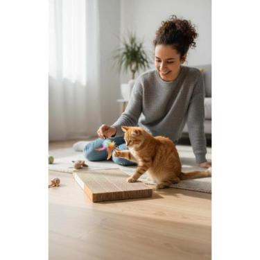 Imagem de Arranhador Gato Papelão Protege Sofá  Diversão e Alívio - Congratulati